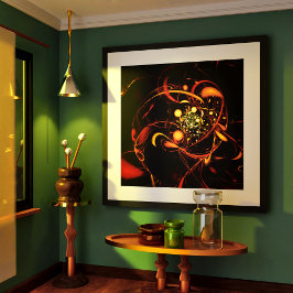 Abstracte kunst met hartslag poster