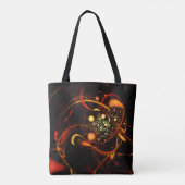 Abstracte kunst met hartslag tote bag (Achterkant)