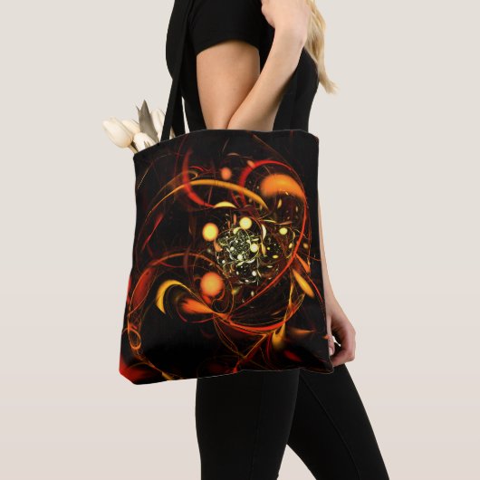 Abstracte kunst met hartslag tote bag (Dichtbij)