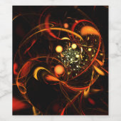 Abstracte kunst met hartslag wijn etiket (Enkel label)