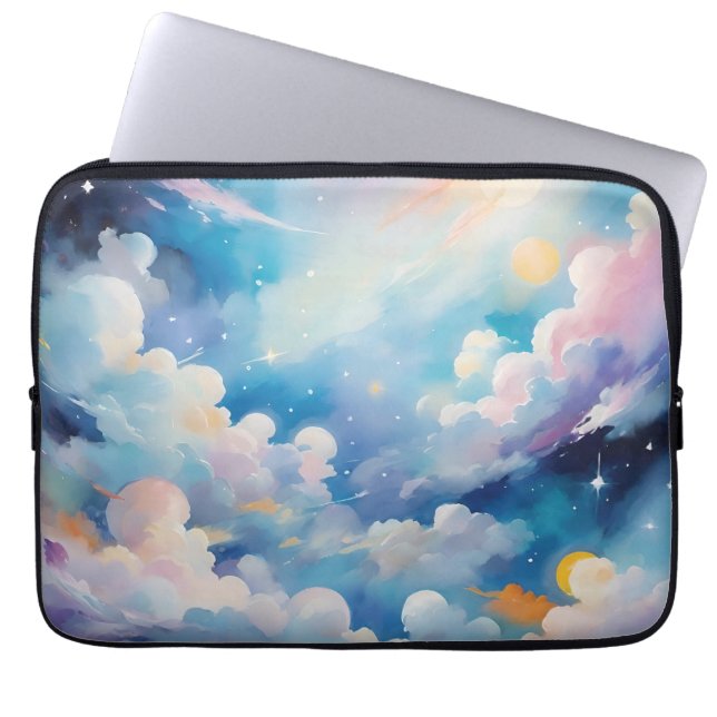 Abstracte kunst met hemelthema laptop sleeve (Voorkant)