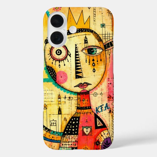 Abstracte Kunst met initialen  Case-Mate iPhone Case (Achterkant)