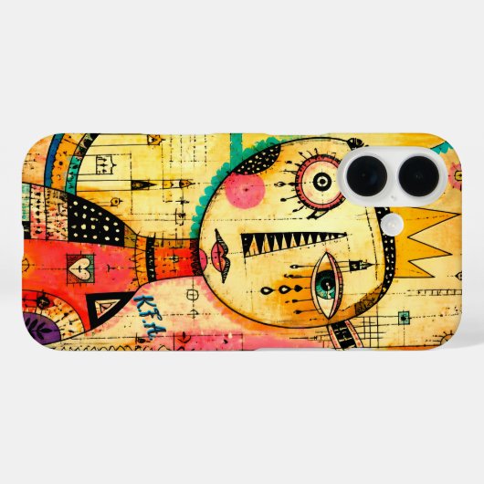 Abstracte Kunst met initialen Case-Mate iPhone Case (Achterkant (horizontaal))