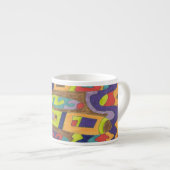 abstracte kunst met "Joyful Noise" Espresso Kop (Voorkant rechts)