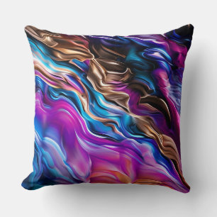 Abstracte kunst met kleurrijke golven kussen