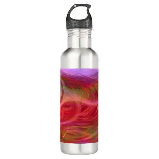 Abstracte kunst met kleurrijke golven waterfles  (Voorkant)