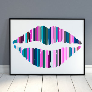 Abstracte kunst met kleurrijke liften poster