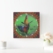 Abstracte kunst met kleurrijke rooster vierkante klok (Huis)