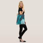 Abstracte kunst met koele haaien en schildpadden tote bag (Op model)