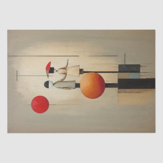 Abstracte kunst met koppel - decoupage - tissuepapier (Voorkant)