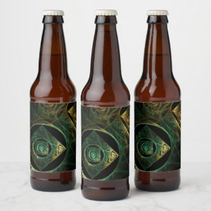 Abstracte kunst met magische trillingen bier etiket