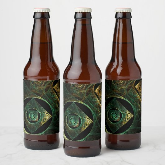 Abstracte kunst met magische trillingen bier etiket (Flessen)