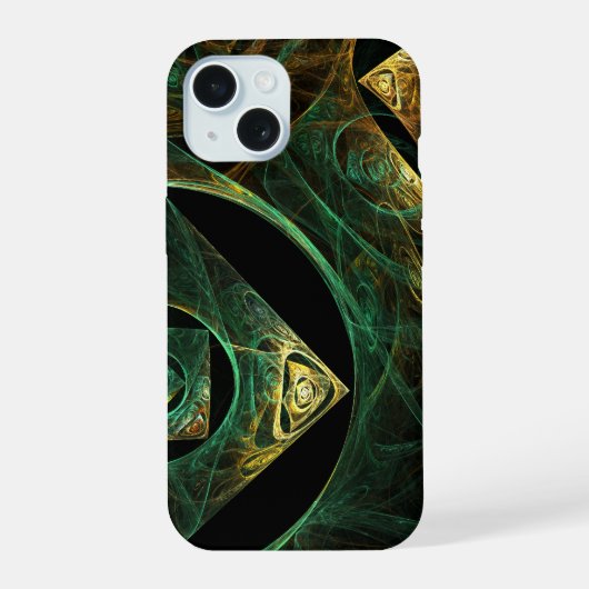 Abstracte kunst met magische trillingen iPhone 15 case (Achterkant)