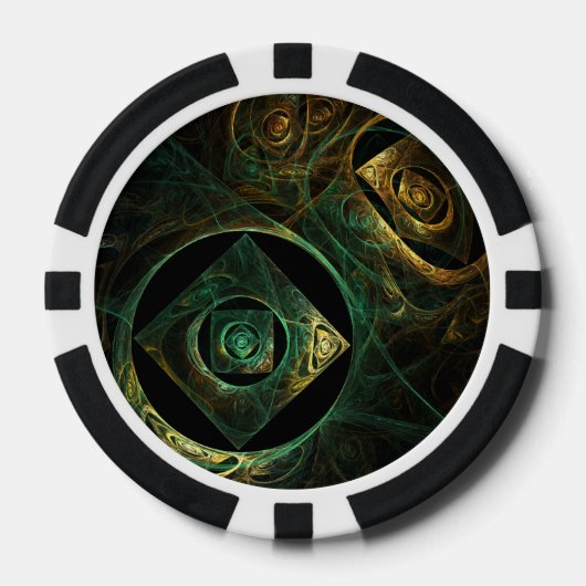 Abstracte kunst met magische trillingen poker chips (Voorkant)