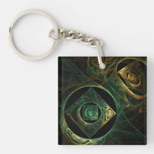 Abstracte kunst met magische trillingen sleutelhanger