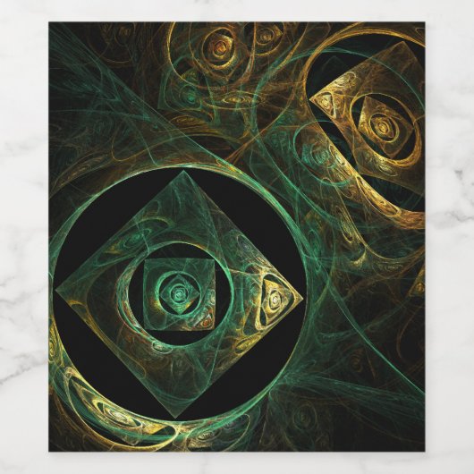 Abstracte kunst met magische trillingen wijn etiket (Enkel label)