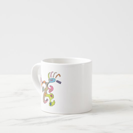 abstracte kunst met "Man werken" Espresso Kop (Links)