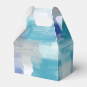 Abstracte kunst met moderne Turquoise en grijze Wa Bedankdoosjes (Achterkant)