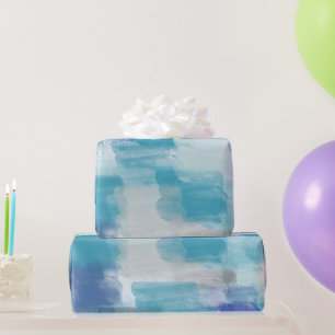 Abstracte kunst met moderne Turquoise en grijze Wa Cadeaupapier