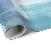 Abstracte kunst met moderne Turquoise en grijze Wa Cadeaupapier (Rol Hoek)