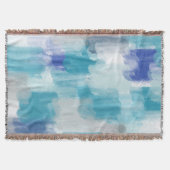 Abstracte kunst met moderne Turquoise en grijze Wa Deken (Voorkant)