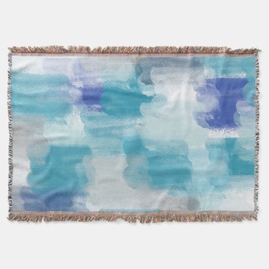 Abstracte kunst met moderne Turquoise en grijze Wa Deken (Voorkant)