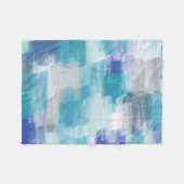 Abstracte kunst met moderne Turquoise en grijze Wa Fleece Deken (Voorkant (Horizontaal))