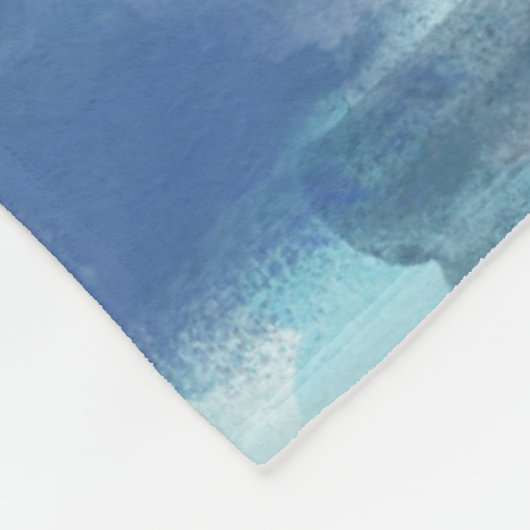 Abstracte kunst met moderne Turquoise en grijze Wa Fleece Deken (Hoek)