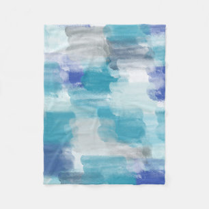 Abstracte kunst met moderne Turquoise en grijze Wa Fleece Deken