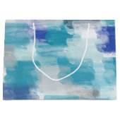 Abstracte kunst met moderne Turquoise en grijze Wa Groot Cadeauzakje (Voorkant)