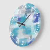 Abstracte kunst met moderne Turquoise en grijze Wa Grote Klok (Hoek)