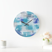 Abstracte kunst met moderne Turquoise en grijze Wa Grote Klok (Huis)