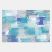 Abstracte kunst met moderne Turquoise en grijze Wa Inpakpapier Vel (Voorkant 3)