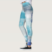 Abstracte kunst met moderne Turquoise en grijze Wa Leggings (Links)