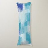 Abstracte kunst met moderne Turquoise en grijze Wa Lichaamskussen (Voorkant Verticaal)