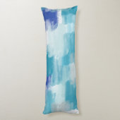 Abstracte kunst met moderne Turquoise en grijze Wa Lichaamskussen (Achterkant (Verticaal))