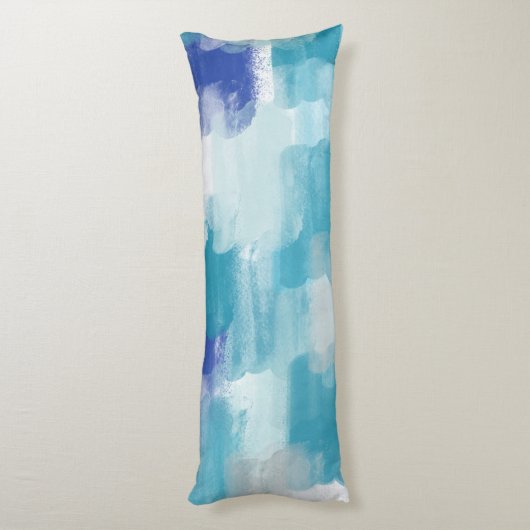 Abstracte kunst met moderne Turquoise en grijze Wa Lichaamskussen (Achterkant (Verticaal))