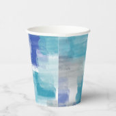 Abstracte kunst met moderne Turquoise en grijze Wa Papieren Bekers (Rechts)