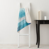 Abstracte kunst met moderne Turquoise en grijze Wa Sherpa Deken (In situ)