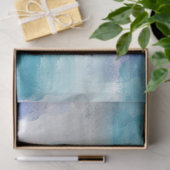 Abstracte kunst met moderne Turquoise en grijze Wa Tissuepapier (Geschenk)