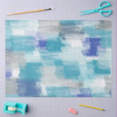 Abstracte kunst met moderne Turquoise en grijze Wa Tissuepapier (Craft)