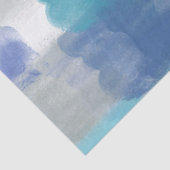 Abstracte kunst met moderne Turquoise en grijze Wa Tissuepapier (Detail)