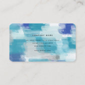Abstracte kunst met moderne Turquoise en grijze Wa Visitekaartje (Achterkant)