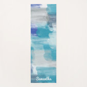 Abstracte kunst met moderne Turquoise en grijze Wa Yogamat (Voorkant)