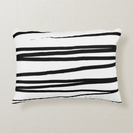 Abstracte kunst met moderne zwarte en witte lijnen accent kussen