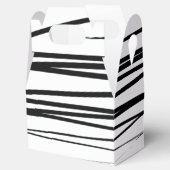 Abstracte kunst met moderne zwarte en witte lijnen bedankdoosjes (Geopend)