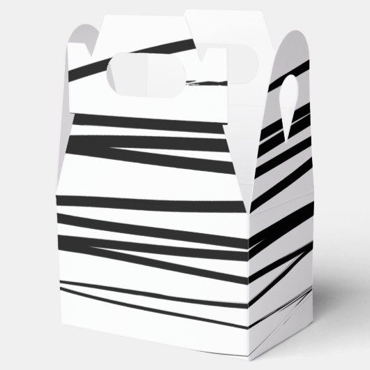 Abstracte kunst met moderne zwarte en witte lijnen bedankdoosjes (Geopend)