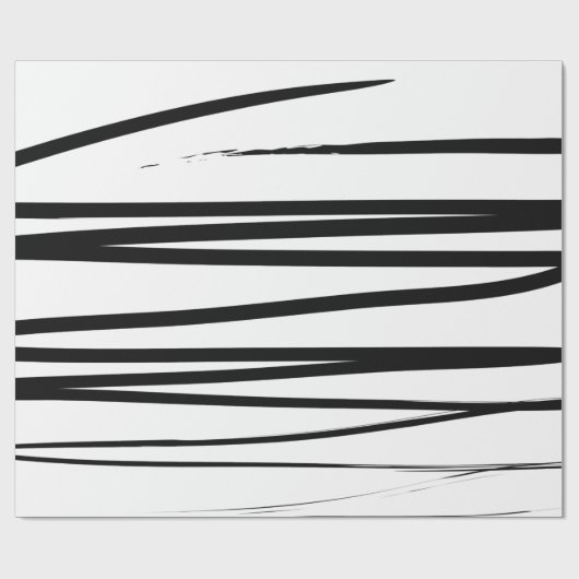 Abstracte kunst met moderne zwarte en witte lijnen cadeaupapier (Vlak)