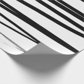 Abstracte kunst met moderne zwarte en witte lijnen cadeaupapier (Hoek)