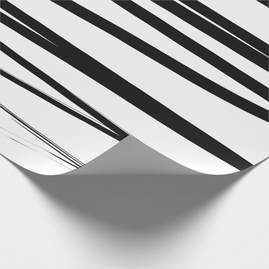 Abstracte kunst met moderne zwarte en witte lijnen cadeaupapier (Hoek)